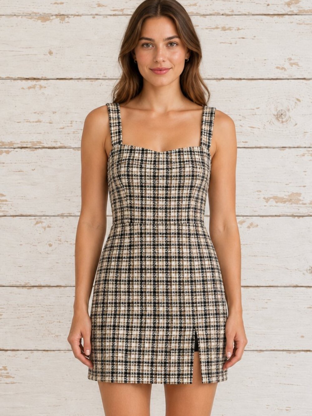 Abercrombie & Fitch Plaid Tweed Mini Dress • Medium • Y2K Preppy